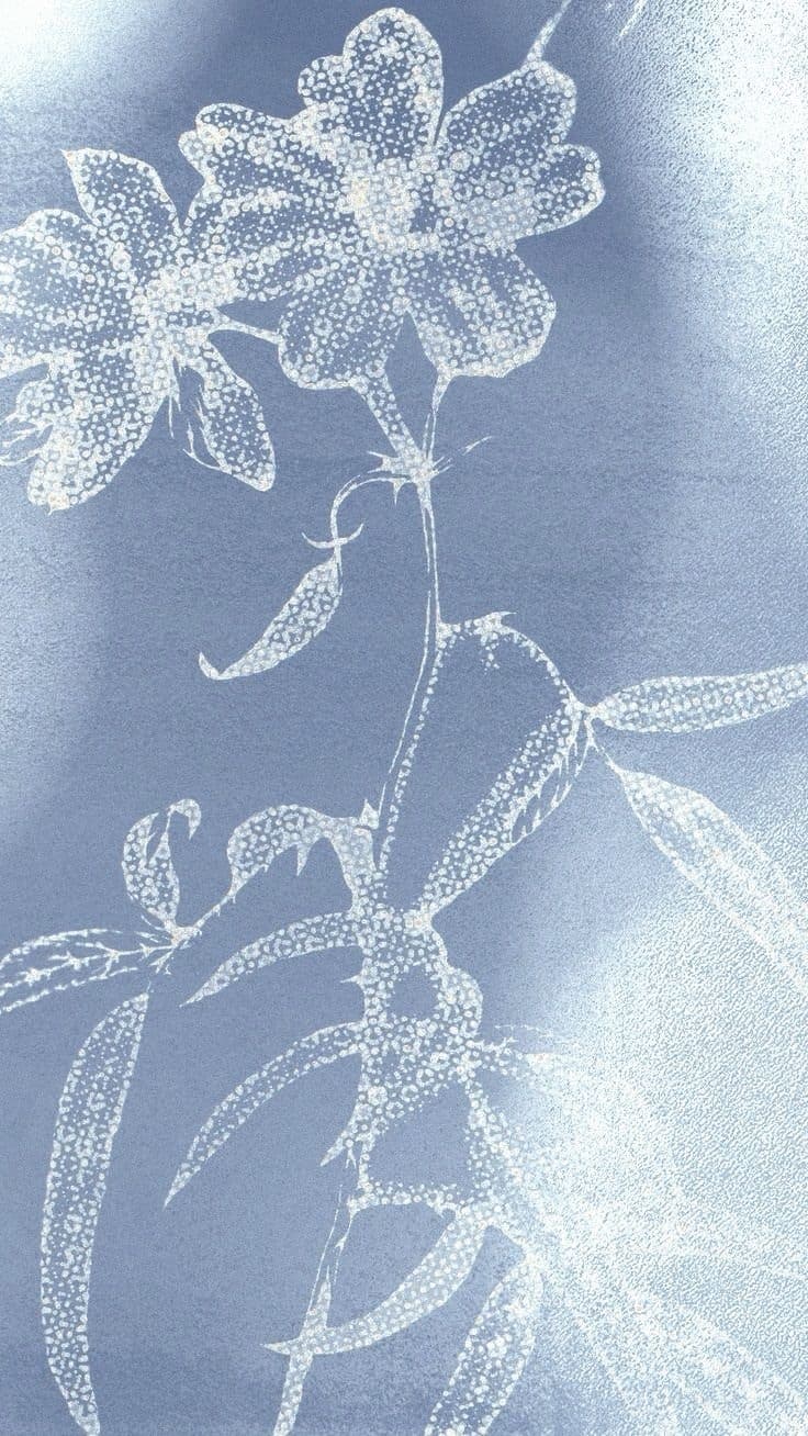 Blue-grey floral study